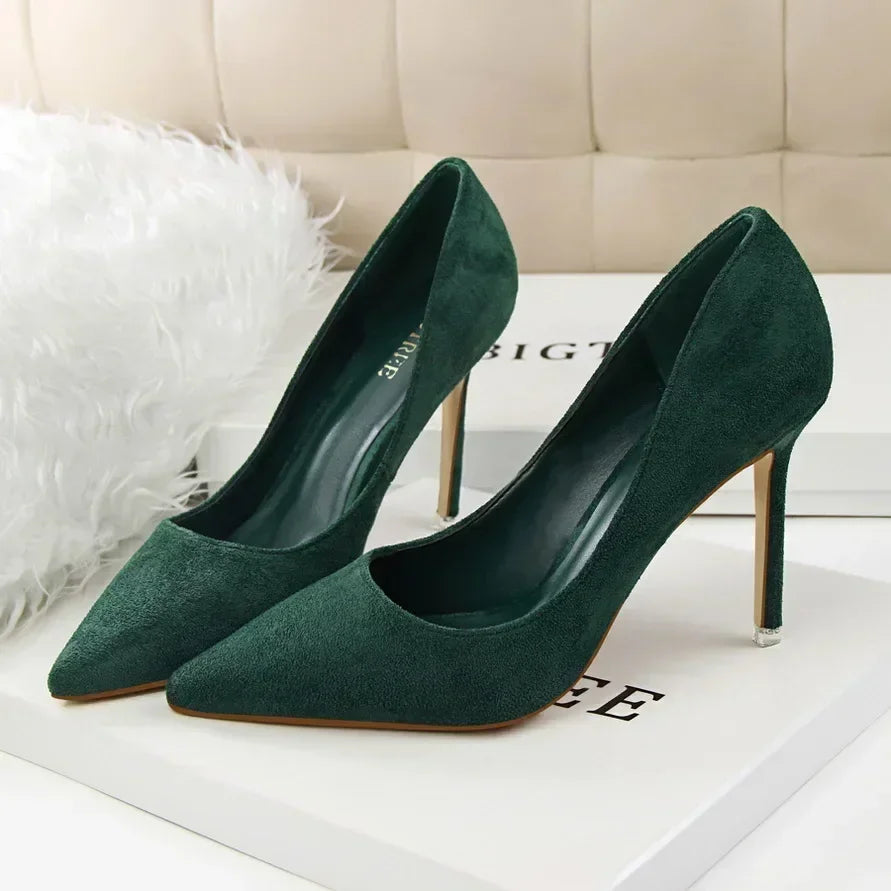 Women's Stiletto High-Heel Pumps (Orange) | OWNLUXE