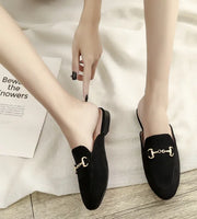 Women’s Chain Detail Flat Mules – Closed Toe Slides