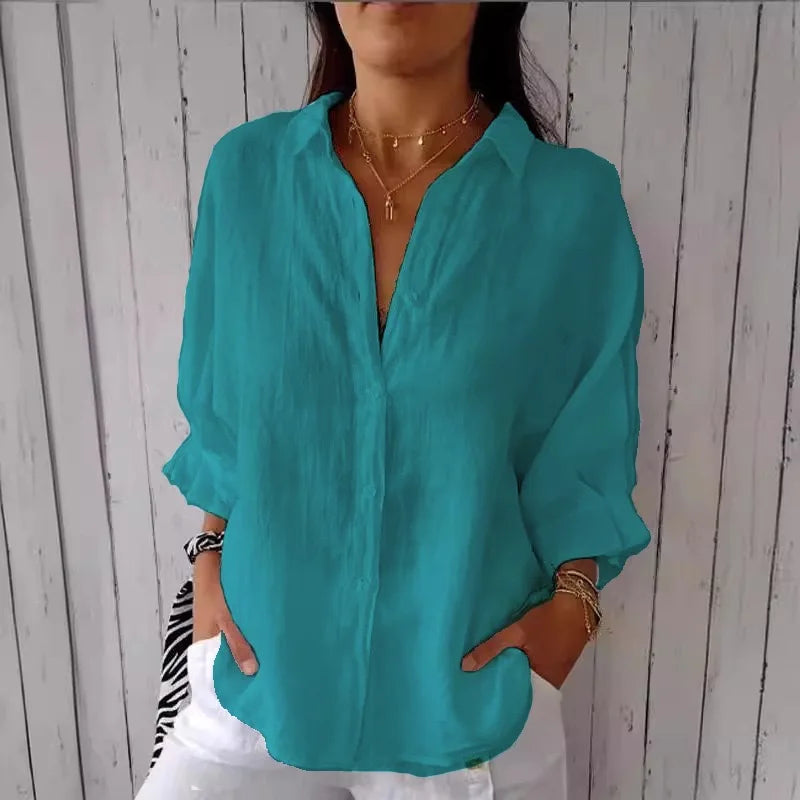 Cotton Linen Blouse | OWNLUXE