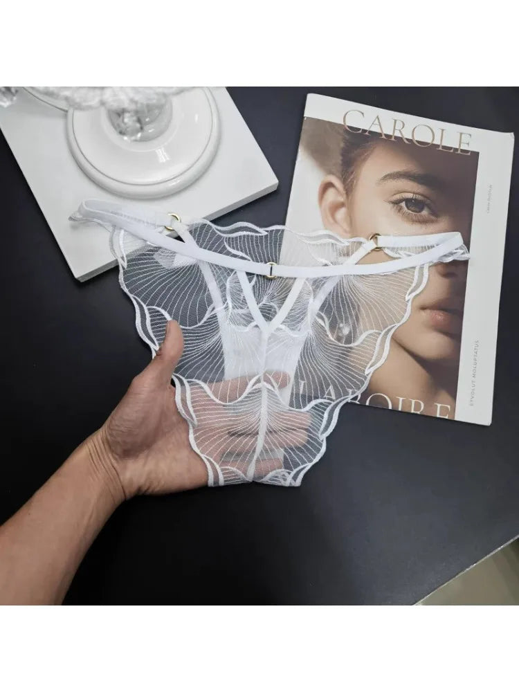French Lace Floral Embroidery Bra & Brief Set | OWNLUXE