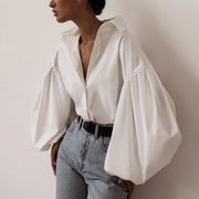 Lantern Long-Sleeve Blouse | OWNLUXE