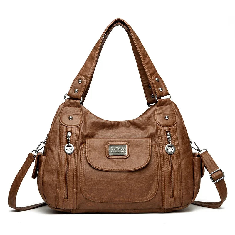Large-Capacity PU Leather Shoulder Bag – Women’s Fashion Tote &amp; Crossbody | Sac à Bandoulière en Similicuir Grande Capacité pour Femme