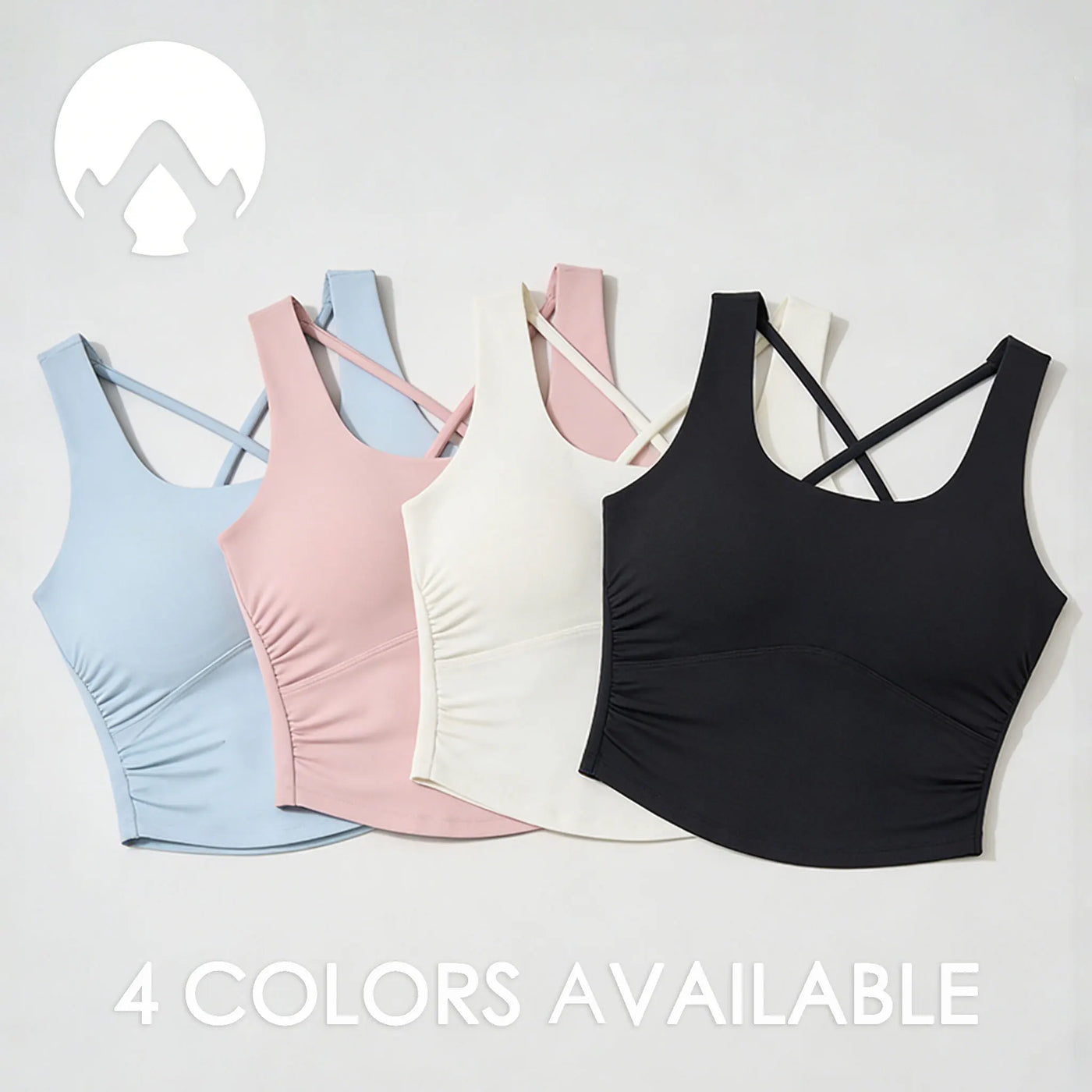 Cross-Back Nylon Sports Bra (Black) | OWNLUXE
