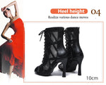 Load image into Gallery viewer, Mesh Zip Dance Ankle Boots – Cuban Heel Ballroom &amp; Latin
