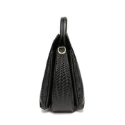 Cowhide Leather Woven Handbag | OWNLUXE