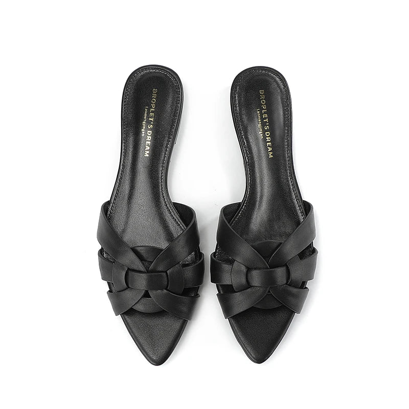 Pointed Cowhide Sandals | OWNLUXE