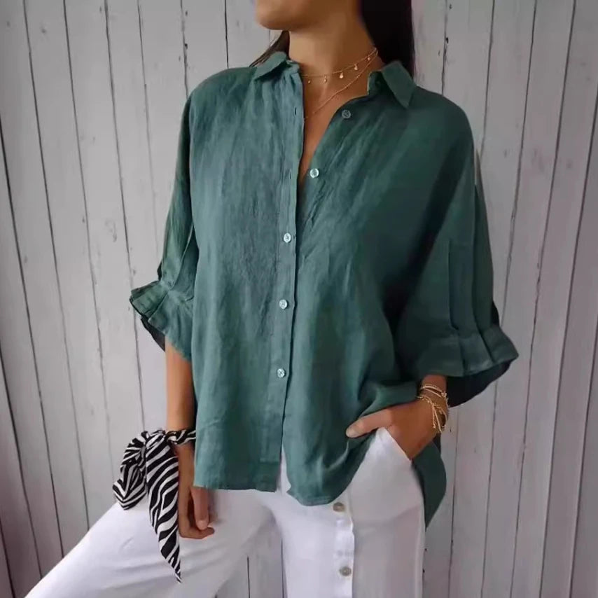Cotton Linen Blouse | OWNLUXE