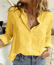 Women's Long Sleeve Cotton Top (Green) | OWNLUXE