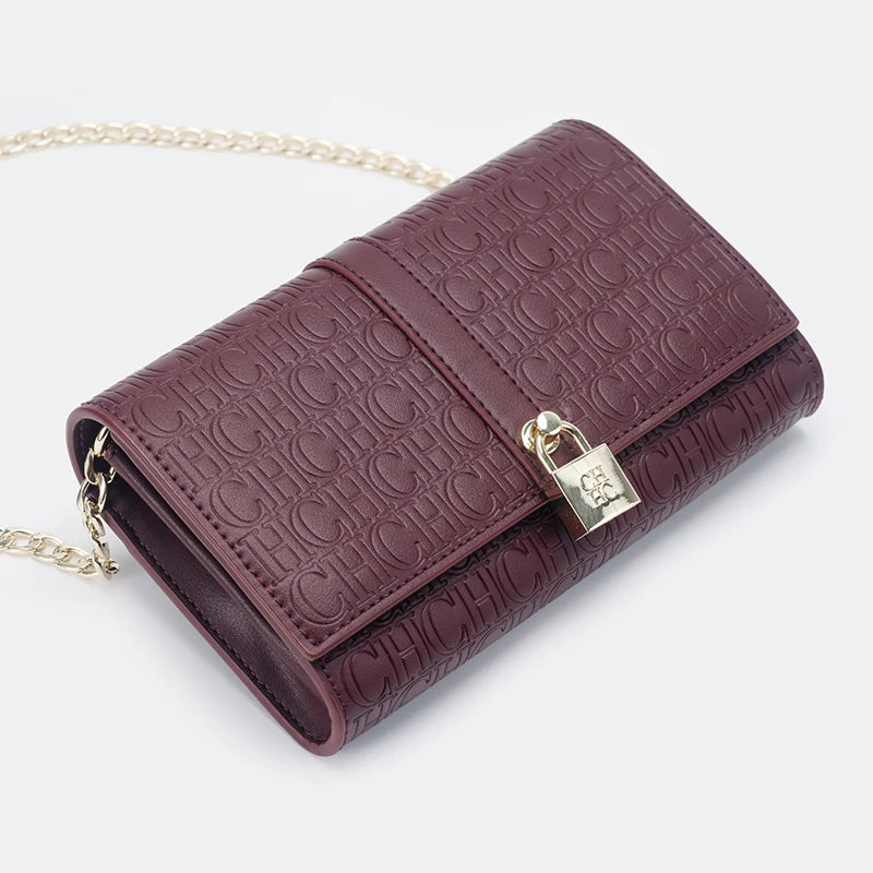 CH Chain Bag - 2025 Monogram Print Shoulder Bag with Lock