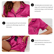 Women’s Short Sleeve Turn-Down Collar Pajama Set