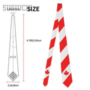 Canada Flag Emblem Neck Tie – Slim Plaid Tie for Wedding, Business & Canada Day