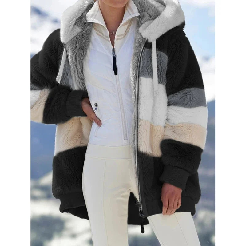 Long-Sleeve Hooded Zip-Up Pocket Coat | OWNLUXE