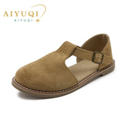 Women's Leather Retro Sandals (Camel) – Shop at OWNLUXE