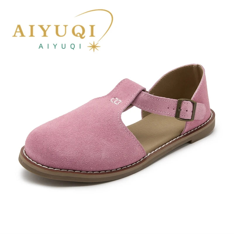 Women's Leather Retro Sandals (Camel) – Shop at OWNLUXE