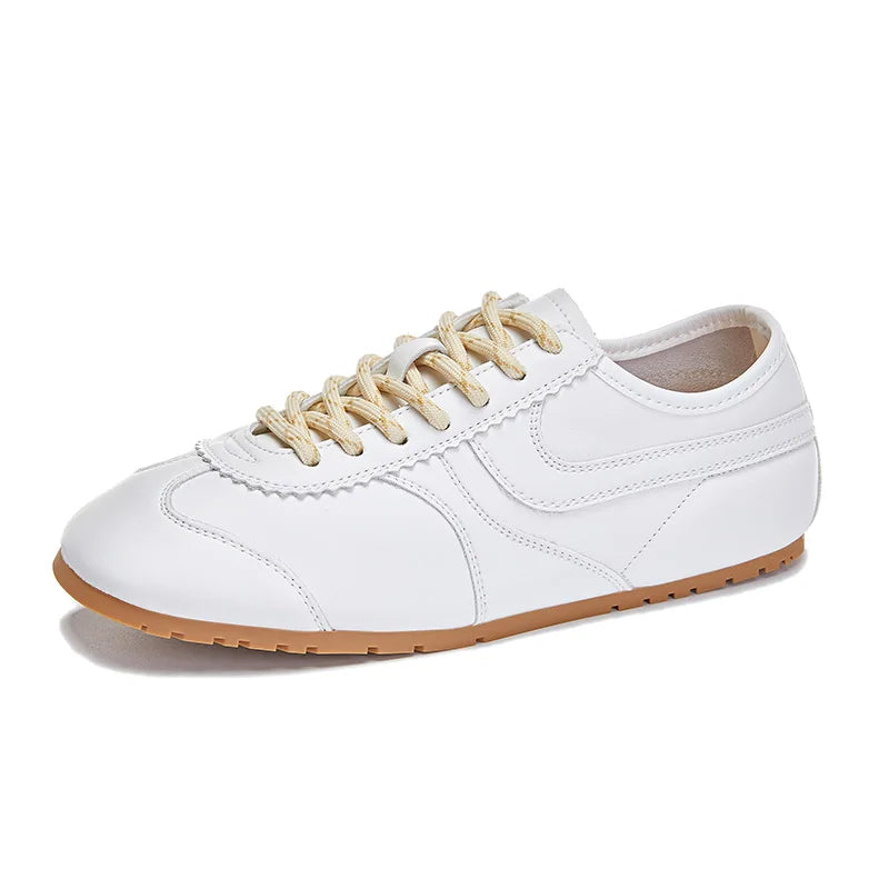 Women’s German-Inspired Leather Sneakers – Genuine Cowhide