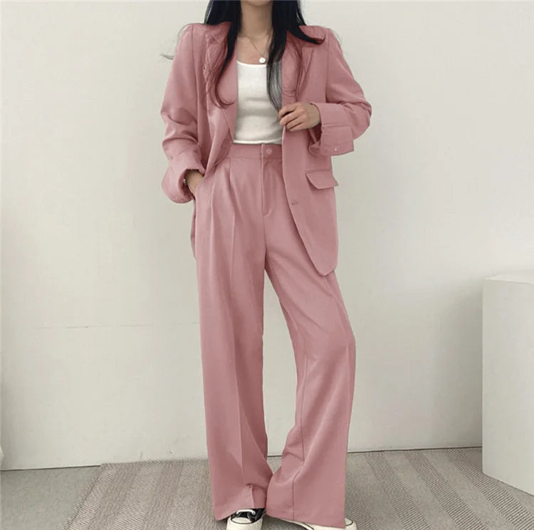 Tailored Office Pant Suit - Structured Business Set for Women