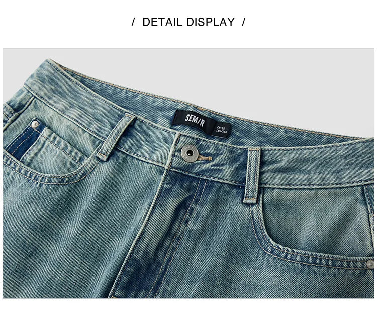 Semir 2025 Spring Straight Jeans - Simple Long Trousers
