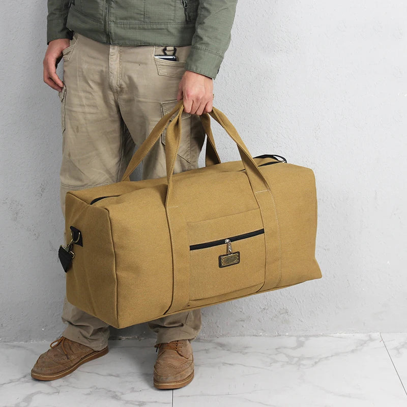 Canvas Travel Duffle Bag – Lightweight Weekender Holdall (S/M/L)