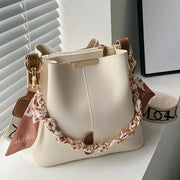 Chain Bucket Bag with Ribbon Detail - Large Capacity Crossbody | OWNLUXE