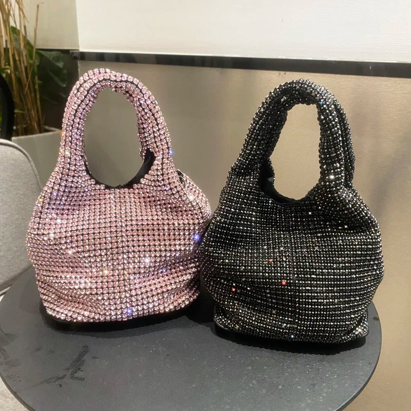 Crystal Bucket Evening Bag (Gold) | OWNLUXE