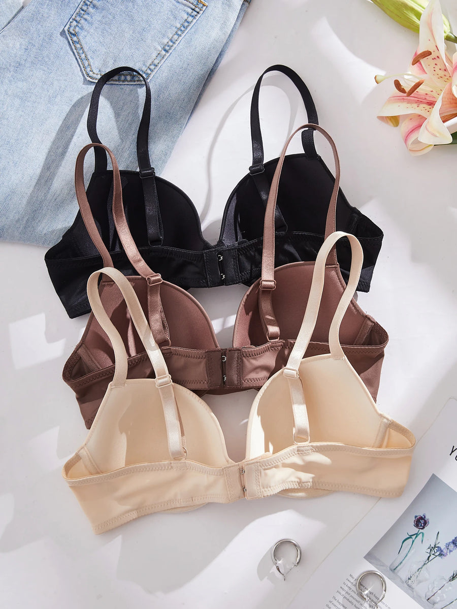 Women's Push-Up Bra (Black White Apricot) | OWNLUXE