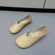 Women's Round Toe Leather Plus-Size Sneakers – Shop at OWNLUXE