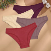 Women's Cotton Low-Rise Briefs 4-Pack | Stripes & Solids | OWNLUXE