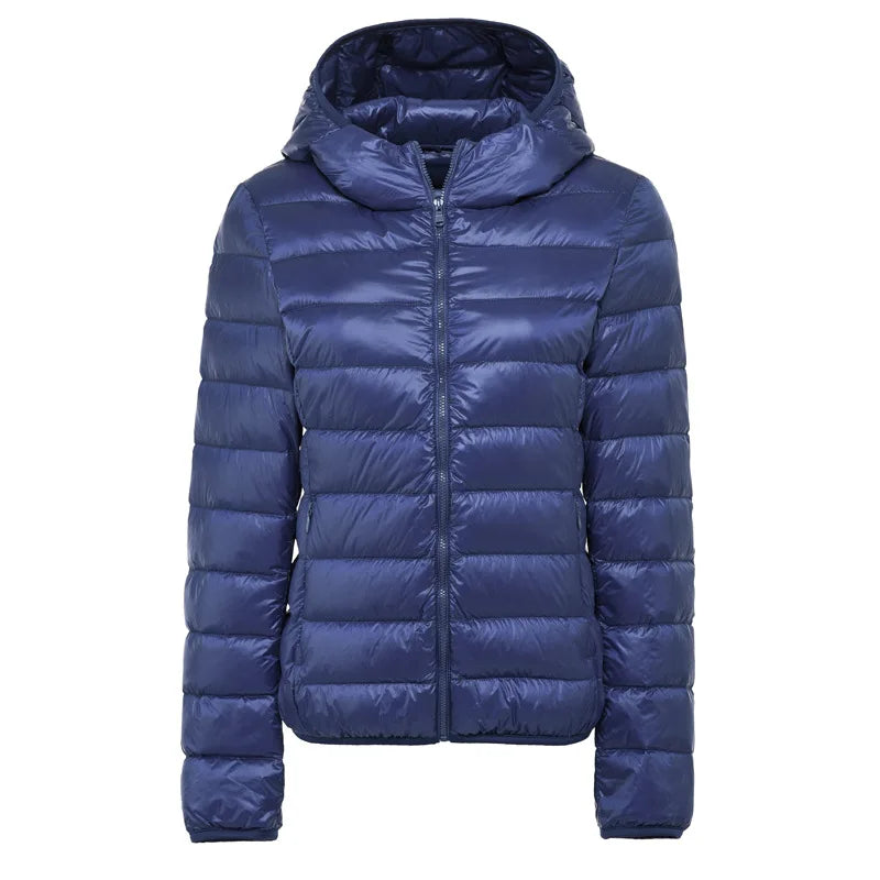 Women Hooded Short Puffer Jackets Arrivals 90 White Duck | OWNLUXE
