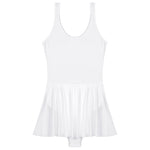 Load image into Gallery viewer, Women&#39;s Swimsuit U Neck Leotard Dresses Sportswear Swimwear Glossy Tank Dress One-Piece Sleeveless Yoga Ballet Dance Costume

