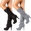 Platform Knee-High Round-Toe Faux Leather Boots | OWNLUXE