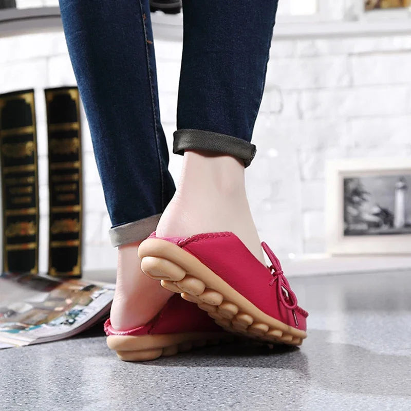 Women's Leather Plus-Size Loafers (Khaki) – Shop at OWNLUXE