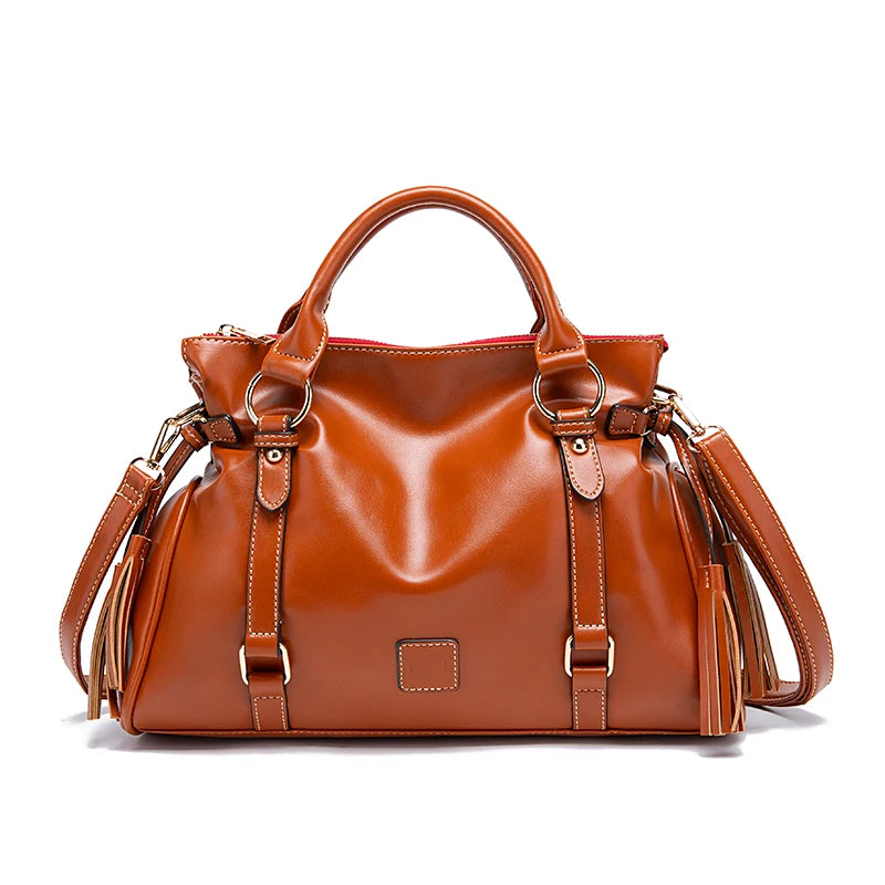 Classic Fringed Bucket Handbag - Soft Vegan Leather | OWNLUXE