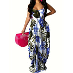 Load image into Gallery viewer, Retro Floral Ankle-Length V-Neck Beach Dress
