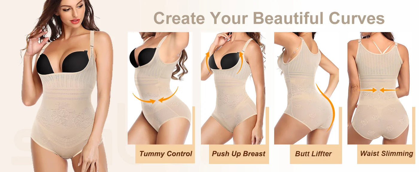 Shapewear Bodysuit - Tummy Control Thong Body Shaper for Women