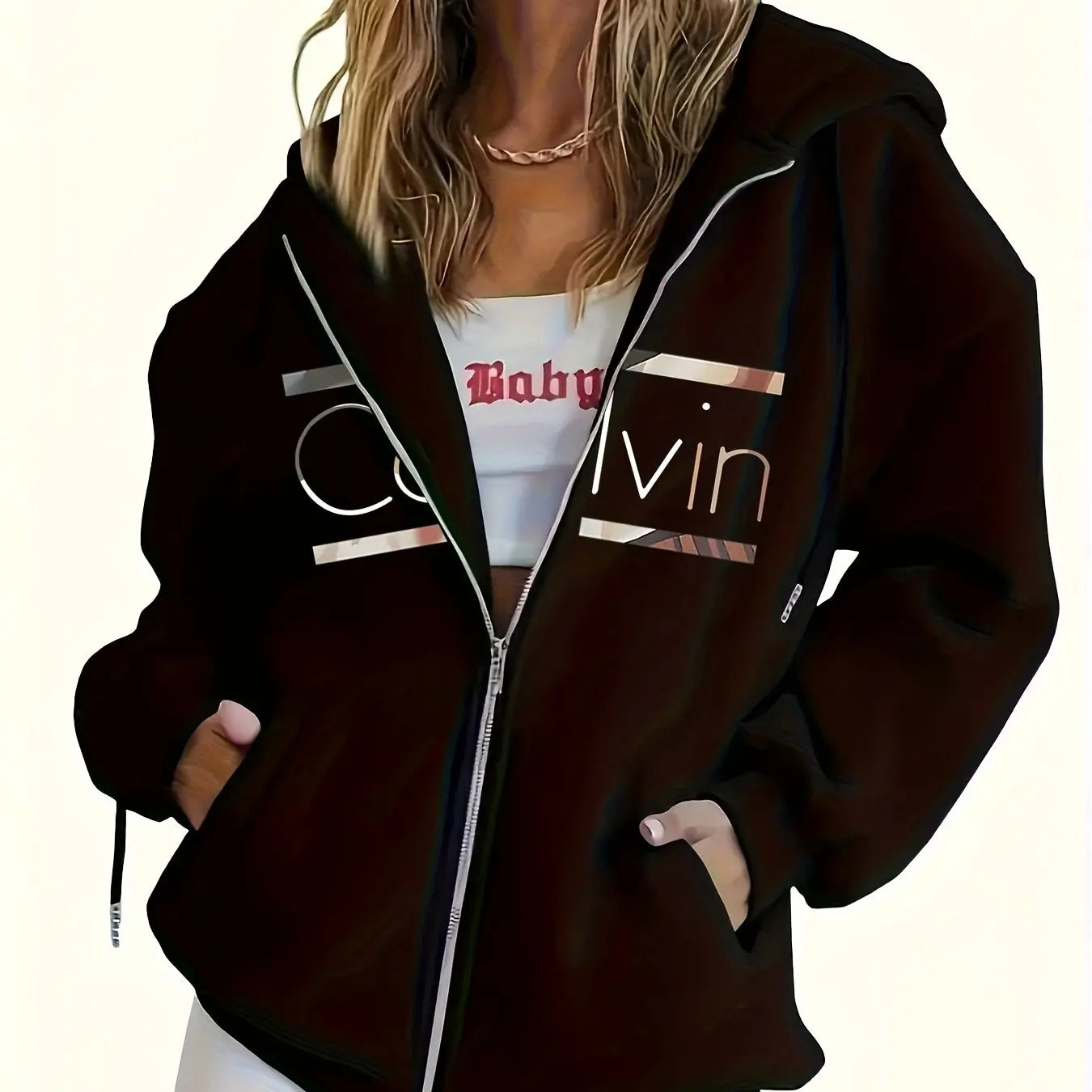 Zip-Up Long-Sleeve Hoodie | OWNLUXE
