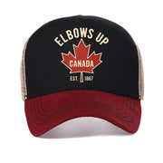 Elbows Up Canada Baseball Cap — Maple Leaf Mesh Snapback | OWNLUXE