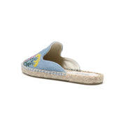 Embroidered Denim Mules - Casual Flat Summer Slippers