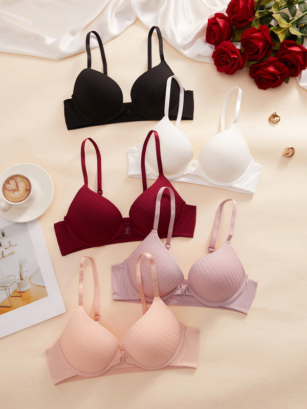 Push-Up Ribbed Everyday Front-Closure Bra – Shop at OWNLUXE