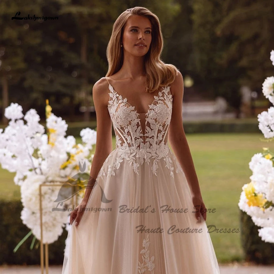 Women's V-Neck Lace Dress Lakshmigown | OWNLUXE