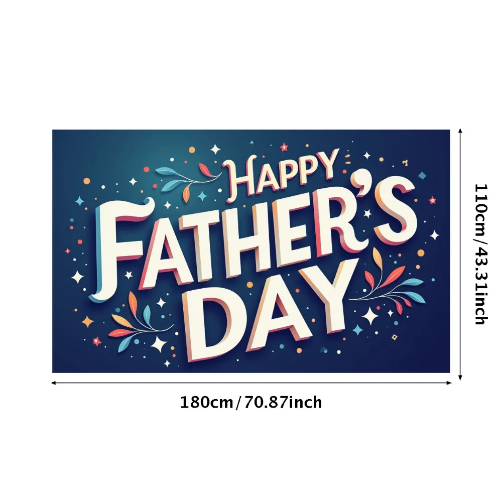Happy Father’s Day Party Banner – Large 180×110 cm Backdrop