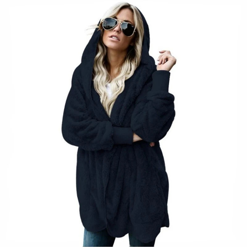 Double Fleece Hooded Cardigan – Thick, Slim & Cozy Layers