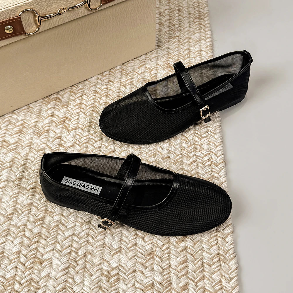 Women's Soft-Sole Mary Jane Buckle-Strap Flats | OWNLUXE