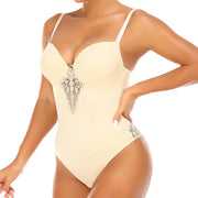 Lace Shapewear Bodysuit with Built-In Bra - Firm Control Body Shaper