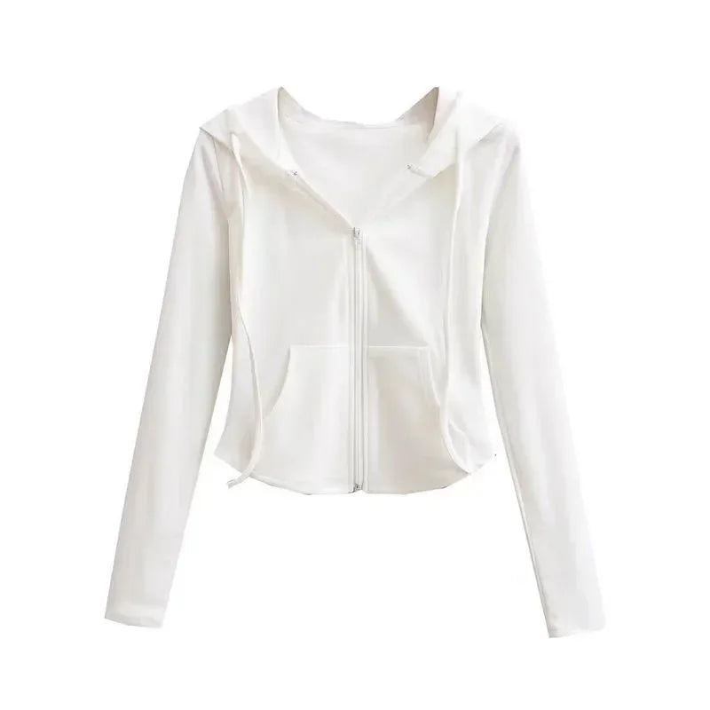 Women's Long Sleeve Hooded Cropped Hoodie | OWNLUXE