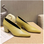Women's Pointed Toe Pumps (Wine Chunky Heel) – Shop at OWNLUXE