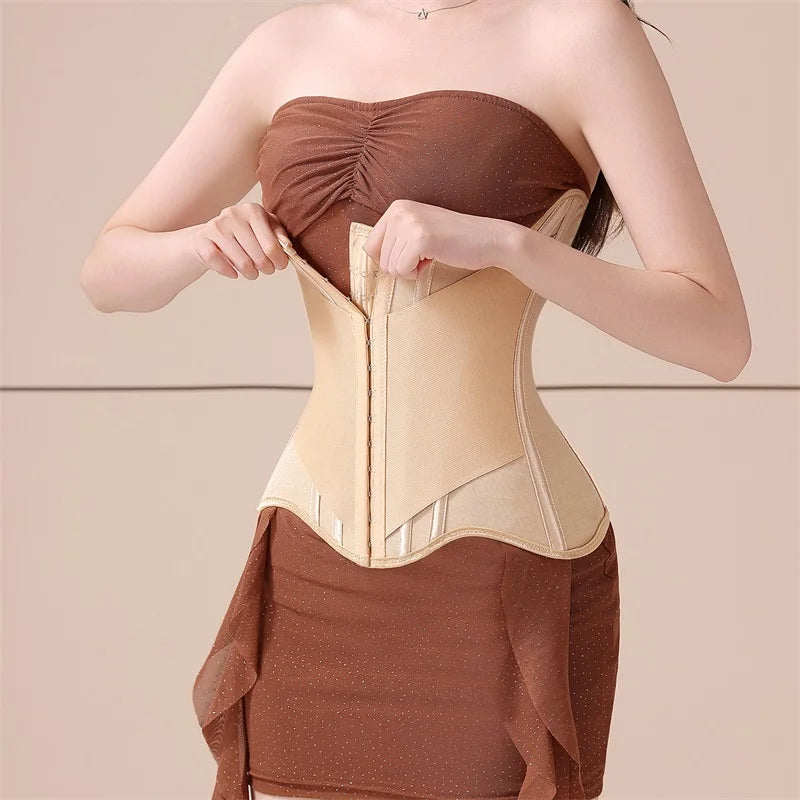 U-Shaped Waist Trainer Corset with Breast Lift - Steel Boned Shapewear
