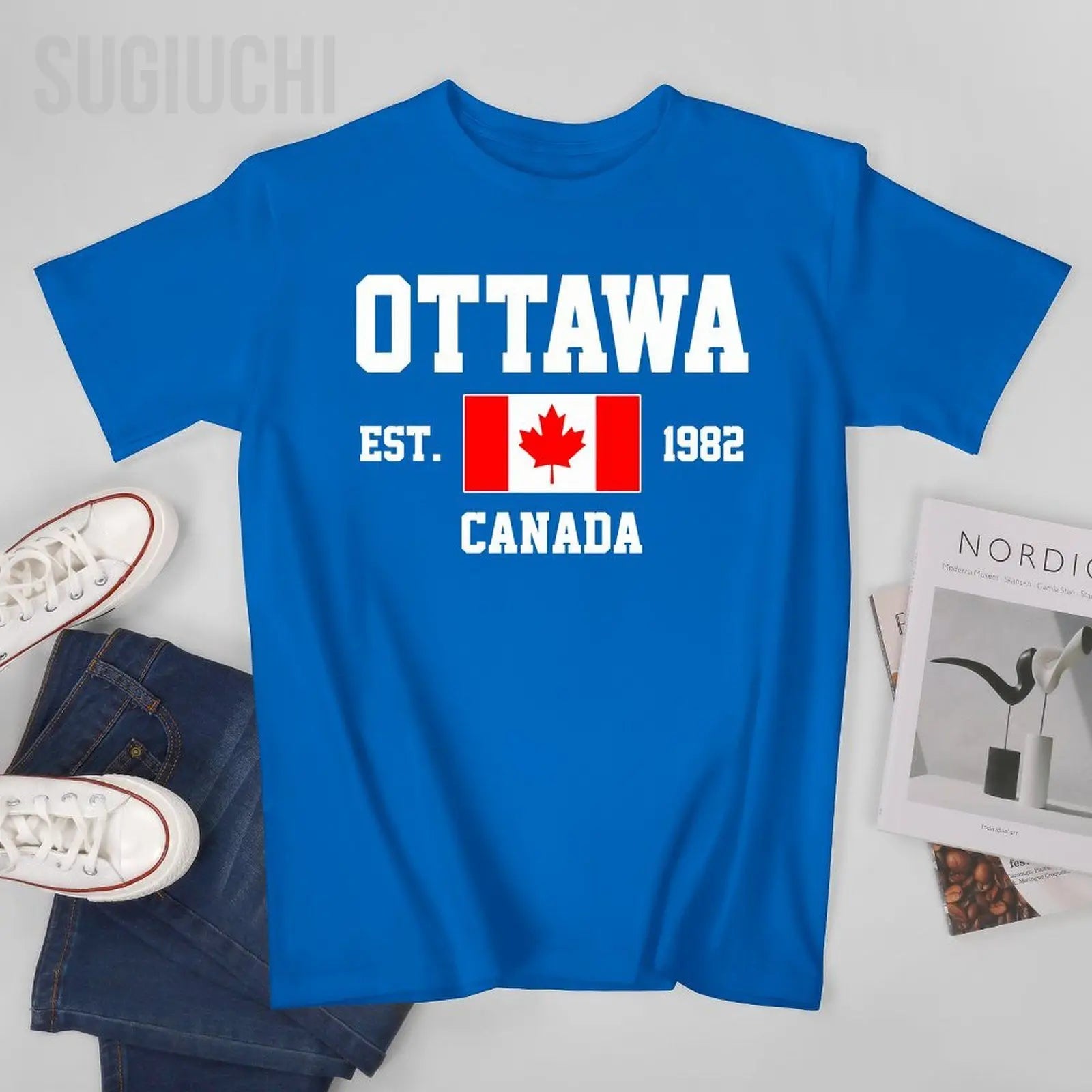 🧢 Sugiuchi 100% Cotton Casual Printed Tee – Unisex Everyday Style | T-shirt Imprimé Décontracté 100% Coton – Style Quotidien Unisexe