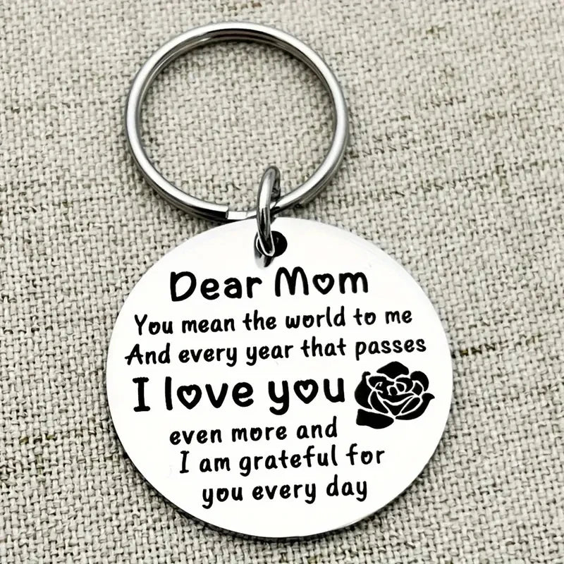"Dear Mom, I Love You" Stainless Steel Keychain — Gift for Mom | OWNLUXE