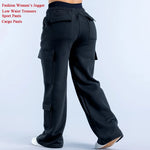 Load image into Gallery viewer, Men's Casual Pants Multiple Pockets American Style Work Pants Women Low Waist Belted Straight Leg Wide Leg Pants
