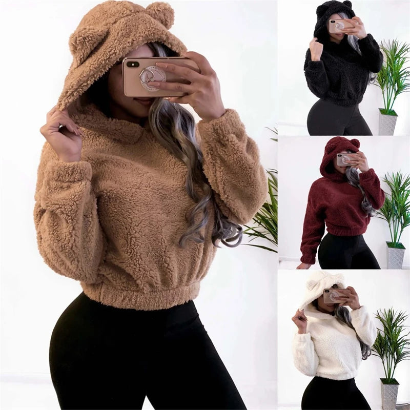 Women's Long Sleeve Hooded Hoodie (Dark Grey) | OWNLUXE